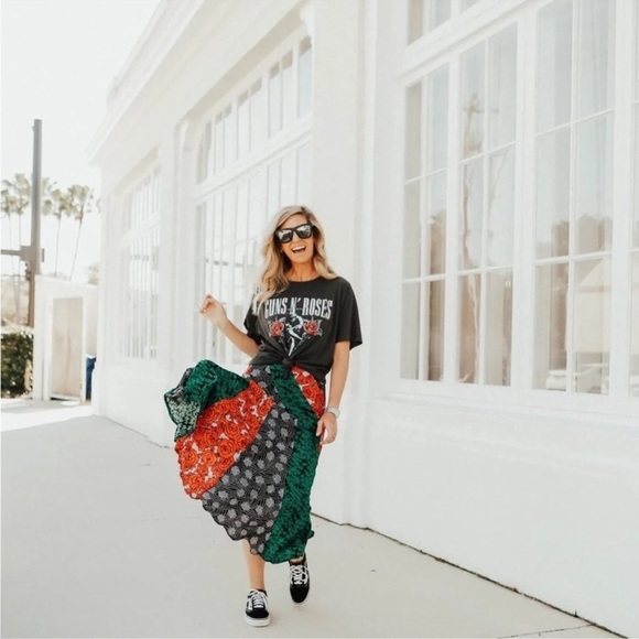 NWOT Maeve Anthropologie Rare Foster Patchwork floral maxi/midi skirt size 12 - Picture 1 of 11